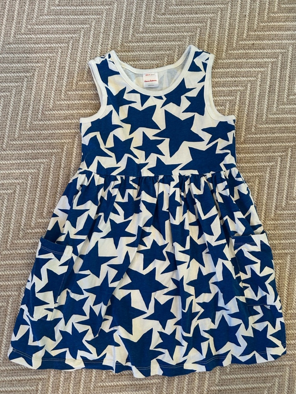 Hanna Andersson Navy Star Tank Dress Size 6/7 Like New